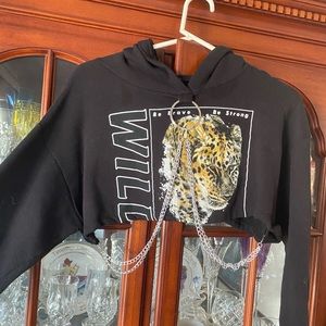 Cropped chain hoodie